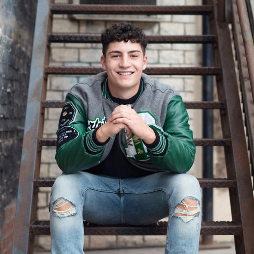 Delta High Senior on Stairs